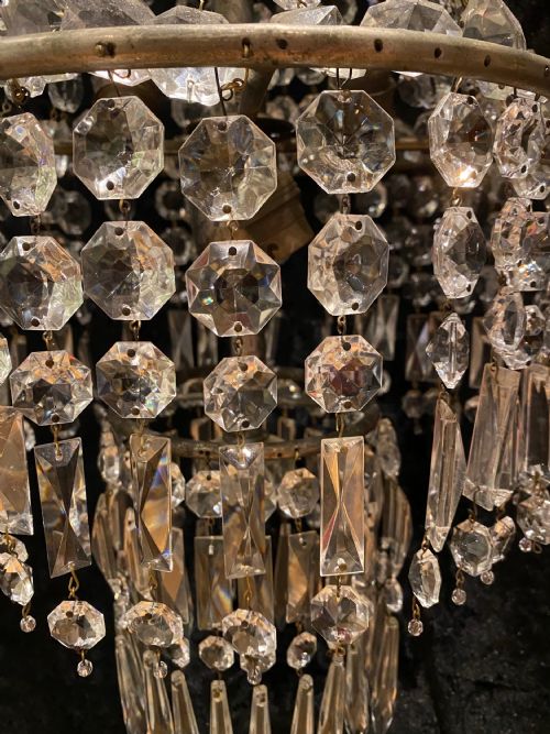 A PAIR OF FRENCH TENT AND WATERFALL ANTIQUE CHANDELIERS - ADDITIONAL PHOTO 8