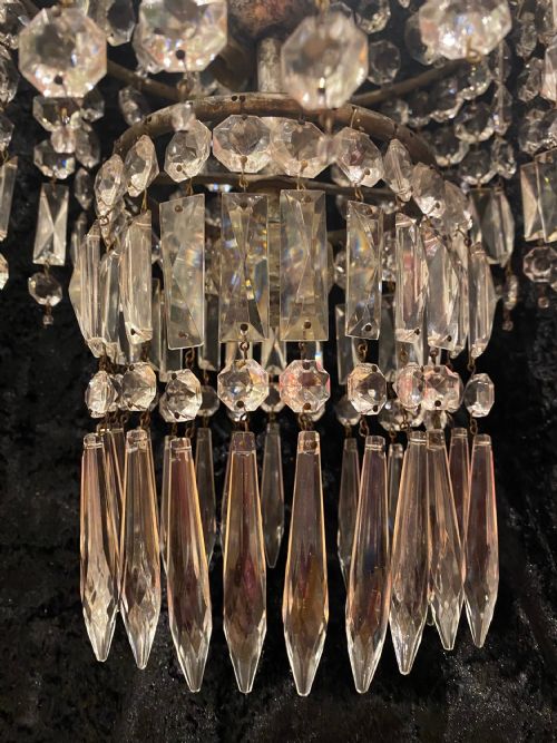 A PAIR OF FRENCH TENT AND WATERFALL ANTIQUE CHANDELIERS - ADDITIONAL PHOTO 9