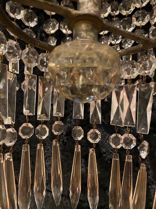 A PAIR OF FRENCH TENT AND WATERFALL ANTIQUE CHANDELIERS - ADDITIONAL PHOTO 10