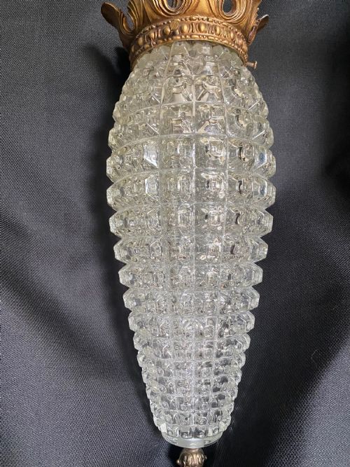 A PAIR OF FRENCH ANTIQUE CUT GLASS HALL LANTERNS - ADDITIONAL PHOTO 7