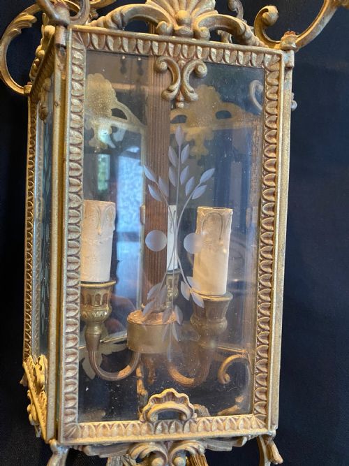 ORNATE FRENCH BRASS ANTIQUE LANTERN - ADDITIONAL PHOTO 5