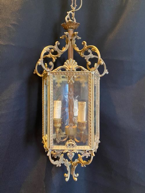 ORNATE FRENCH BRASS ANTIQUE LANTERN - ADDITIONAL PHOTO 8