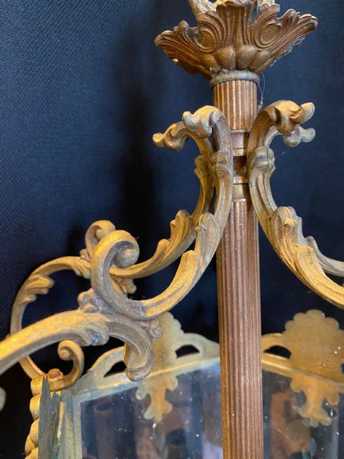 ORNATE FRENCH BRASS ANTIQUE LANTERN - ADDITIONAL PHOTO 15