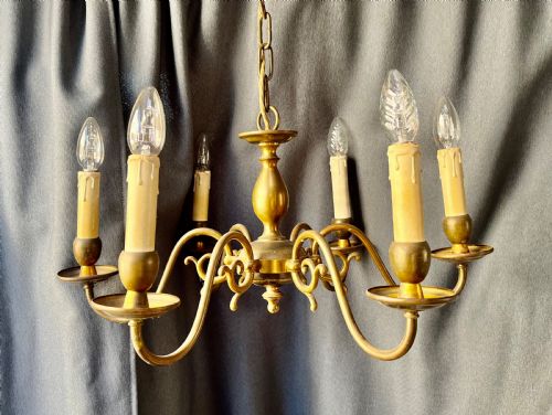 SIX LIGHT DUTCH PENDANT CHANDELIER C1930