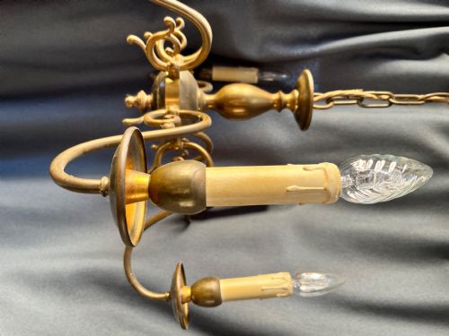 SIX LIGHT DUTCH PENDANT CHANDELIER C1930 - ADDITIONAL PHOTO 6