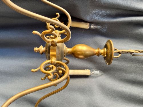 SIX LIGHT DUTCH PENDANT CHANDELIER C1930 - ADDITIONAL PHOTO 7