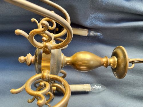 SIX LIGHT DUTCH PENDANT CHANDELIER C1930 - ADDITIONAL PHOTO 8