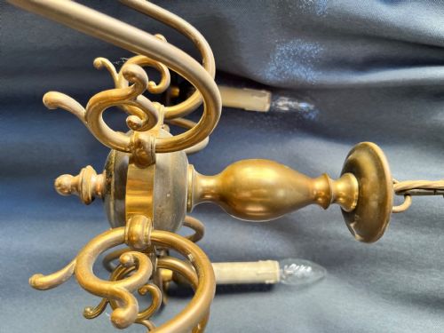 SIX LIGHT DUTCH PENDANT CHANDELIER C1930 - ADDITIONAL PHOTO 9