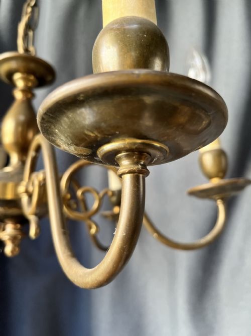 SIX LIGHT DUTCH PENDANT CHANDELIER C1930 - ADDITIONAL PHOTO 13