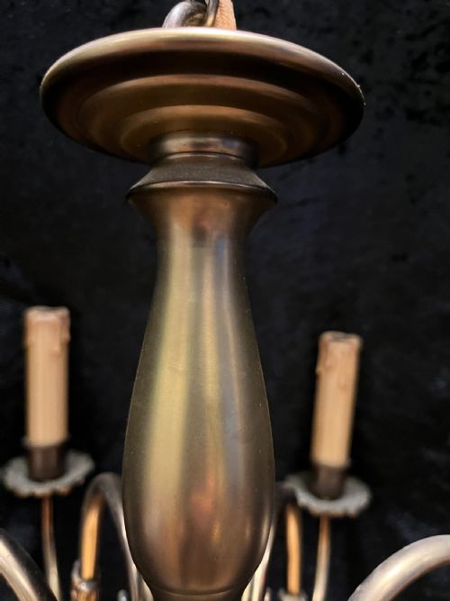A DUTCH ANTIQUE EIGHT LIGHT PENDANT CHANDELIER C1920 - ADDITIONAL PHOTO 2