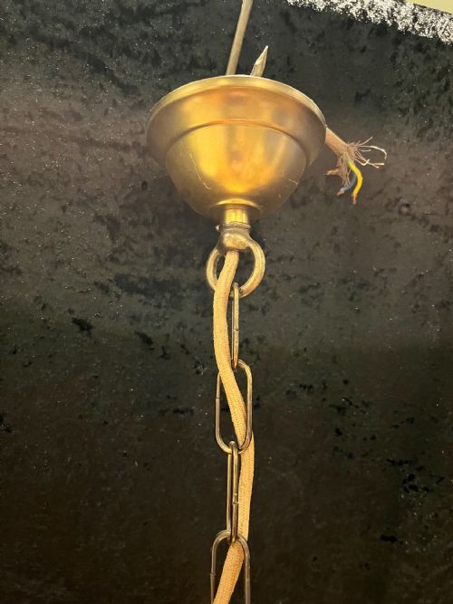 A DUTCH ANTIQUE EIGHT LIGHT PENDANT CHANDELIER C1920 - ADDITIONAL PHOTO 13