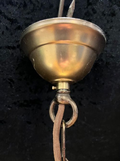 A DUTCH ANTIQUE EIGHT LIGHT PENDANT CHANDELIER C1920 - ADDITIONAL PHOTO 14