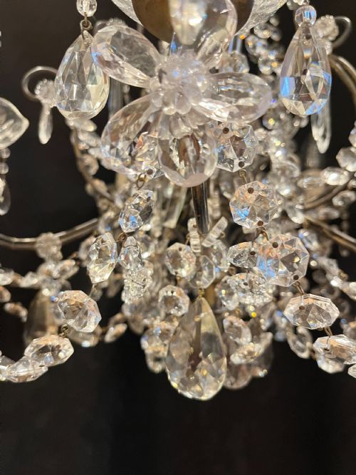 FIVE LIGHT ITALIAN GILT FRAMED ANTIQUE CHANDELIER - ADDITIONAL PHOTO 11