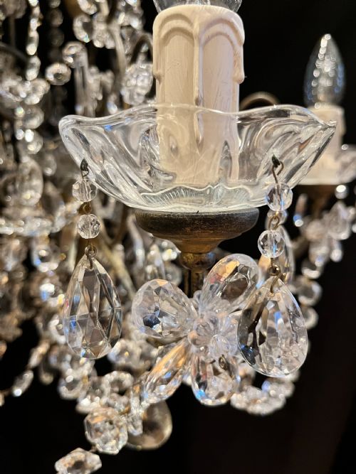 FIVE LIGHT ITALIAN GILT FRAMED ANTIQUE CHANDELIER - ADDITIONAL PHOTO 17