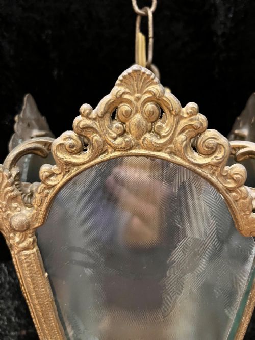 A SMALL FRENCH ANTIQUE LANTERN C1910 - ADDITIONAL PHOTO 2