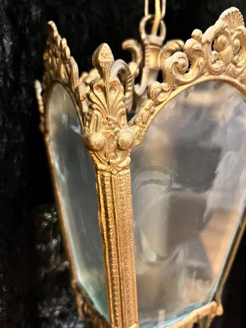 A SMALL FRENCH ANTIQUE LANTERN C1910 - ADDITIONAL PHOTO 3