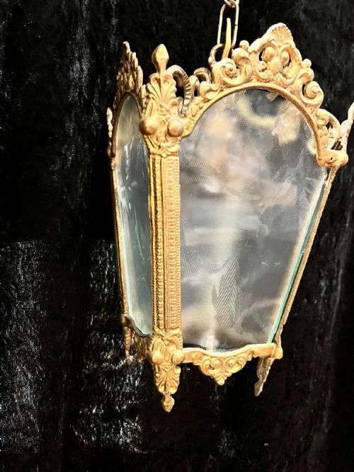A SMALL FRENCH ANTIQUE LANTERN C1910 - ADDITIONAL PHOTO 4