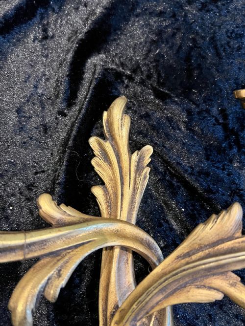 PAIR OF FRENCH BRASS ANTIQUE WALLSCONES - ADDITIONAL PHOTO 6