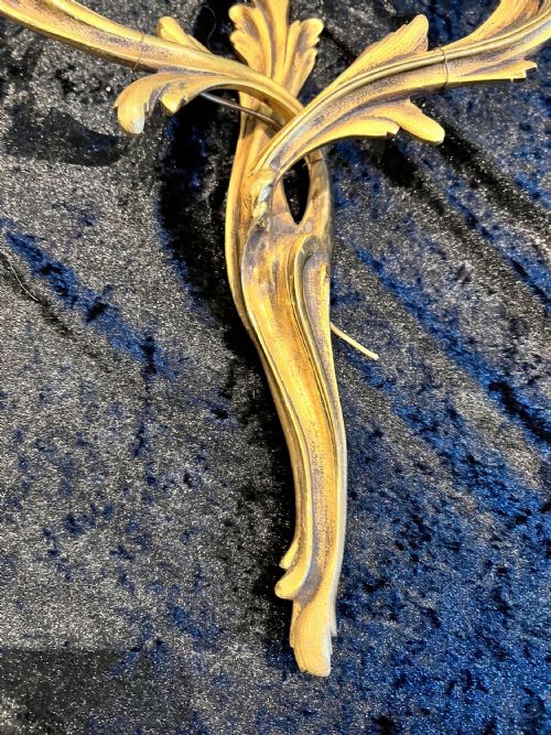 PAIR OF FRENCH BRASS ANTIQUE WALLSCONES - ADDITIONAL PHOTO 7
