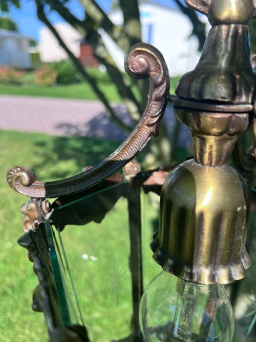 FRENCH BRASS SINGLE LIGHT HALL ANTIQUE LANTERN - ADDITIONAL PHOTO 3