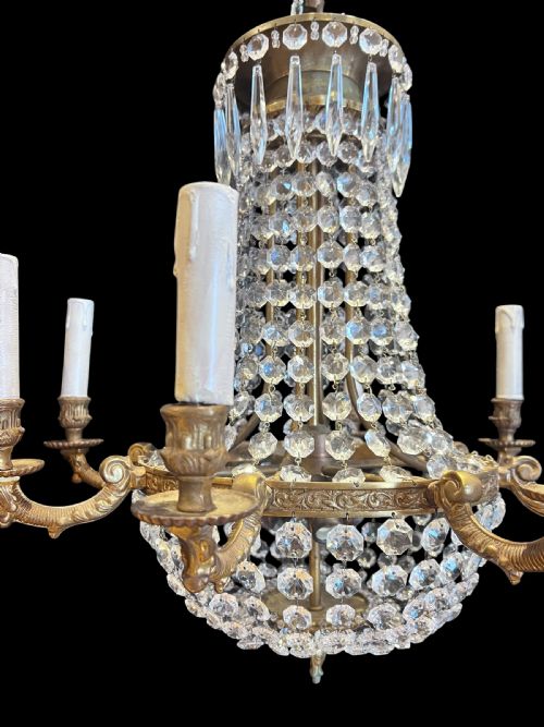 FRENCH TENT AND WATERFALL EMPIRE ANTIQUE CHANDELIER WITH 11 LIGHTS - ADDITIONAL PHOTO 3