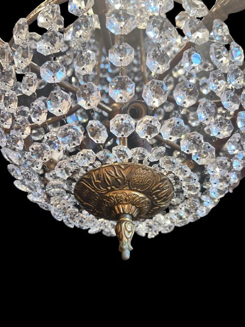 FRENCH TENT AND WATERFALL EMPIRE ANTIQUE CHANDELIER WITH 11 LIGHTS - ADDITIONAL PHOTO 8