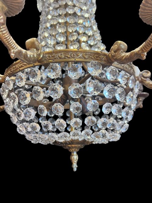 FRENCH TENT AND WATERFALL EMPIRE ANTIQUE CHANDELIER WITH 11 LIGHTS - ADDITIONAL PHOTO 9