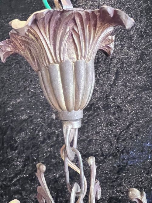 AN ANTIQUE SINGLE LIGHT BRASS ROCOCO FRENCH LANTERN - ADDITIONAL PHOTO 11