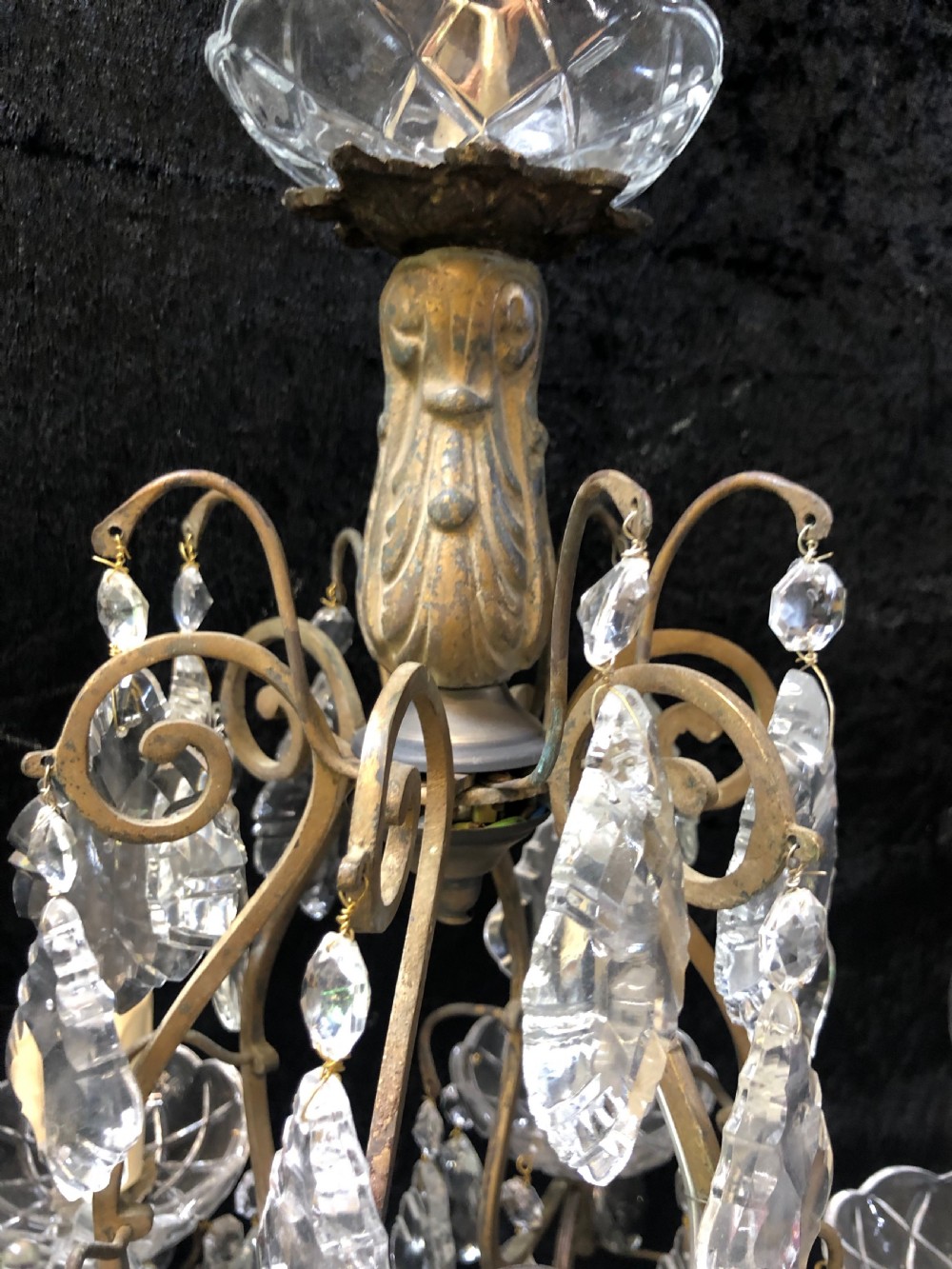 A Six Light French Cage Antique Chandelier View III