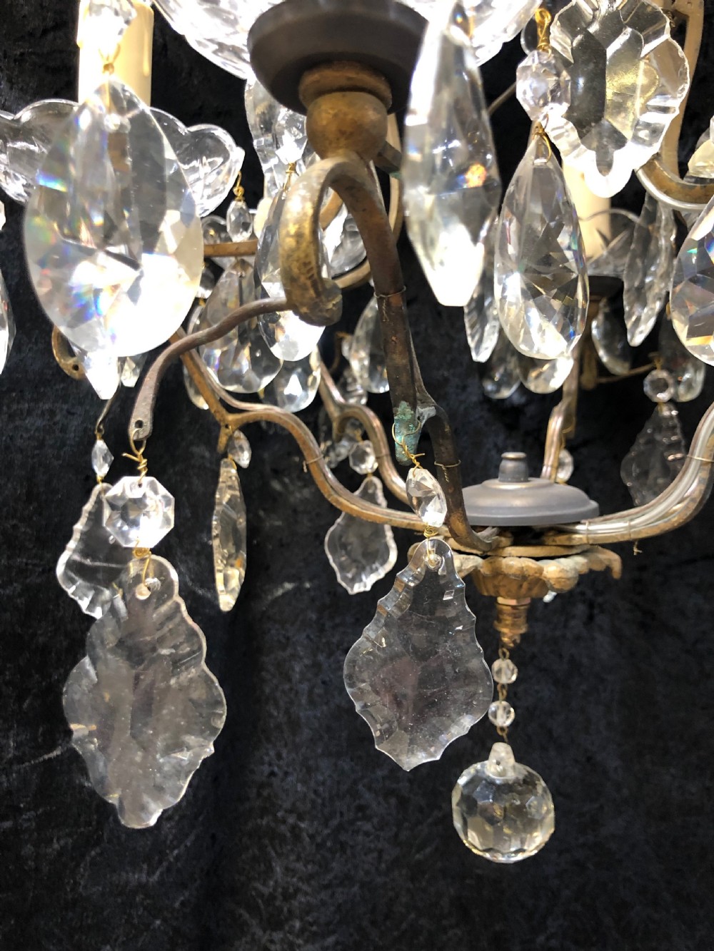 A Six Light French Cage Antique Chandelier View VI