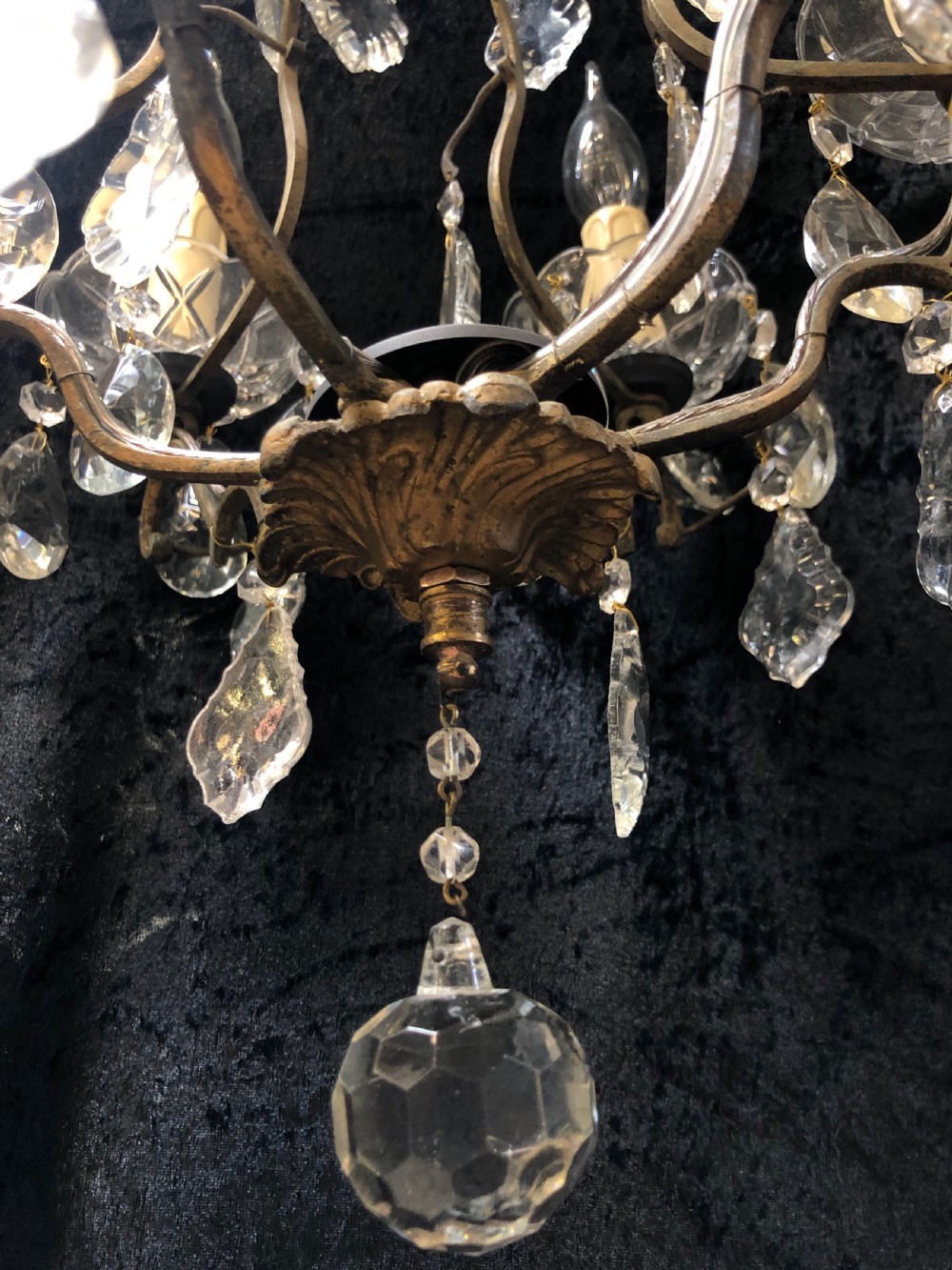 A Six Light French Cage Antique Chandelier View VII
