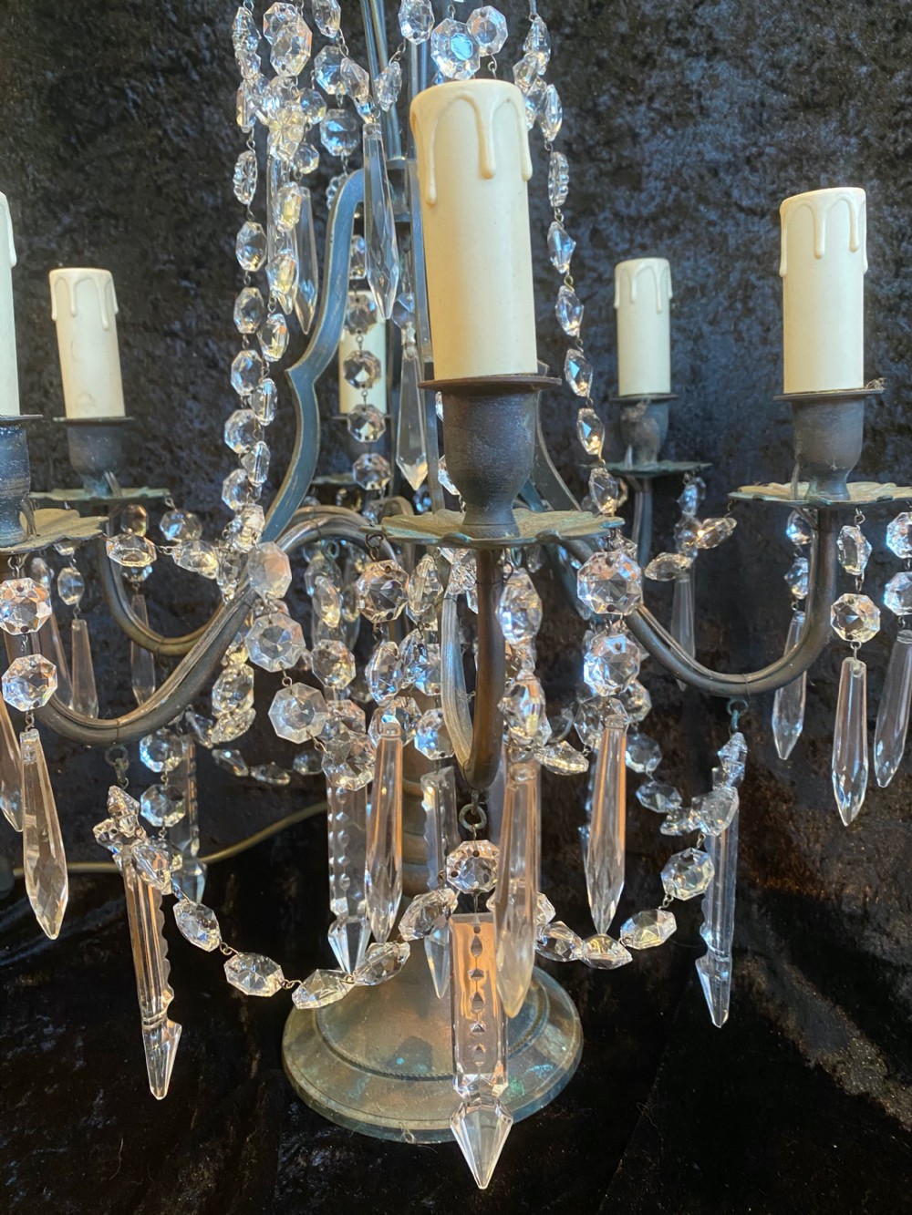 Six Light French Antique Table Light View VI
