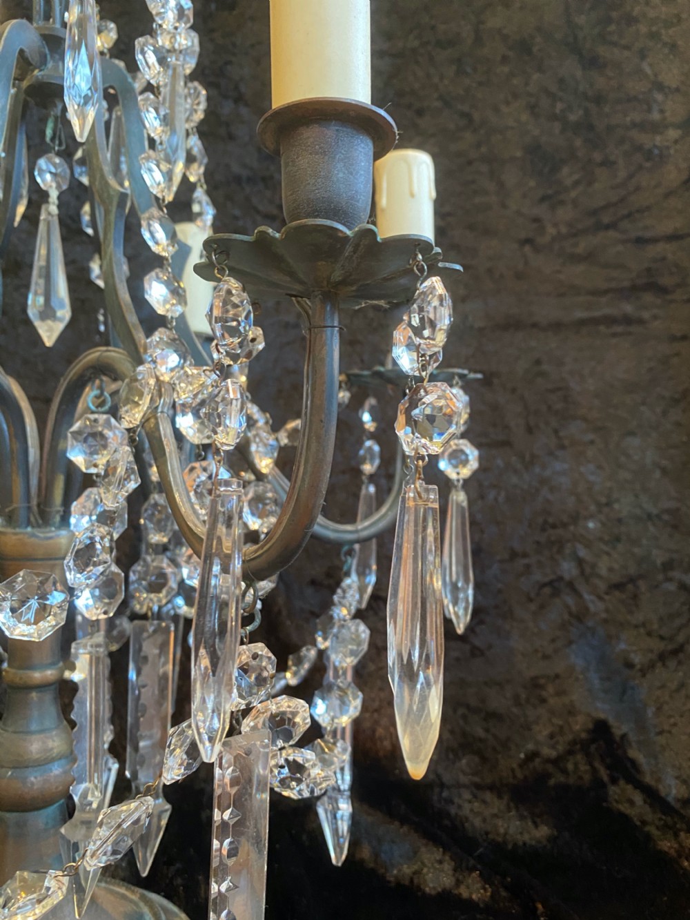 Six Light French Antique Table Light View VII