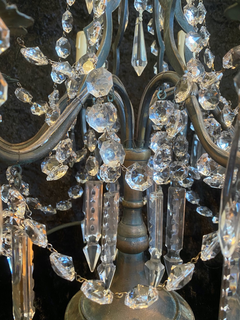 Six Light French Antique Table Light View IX
