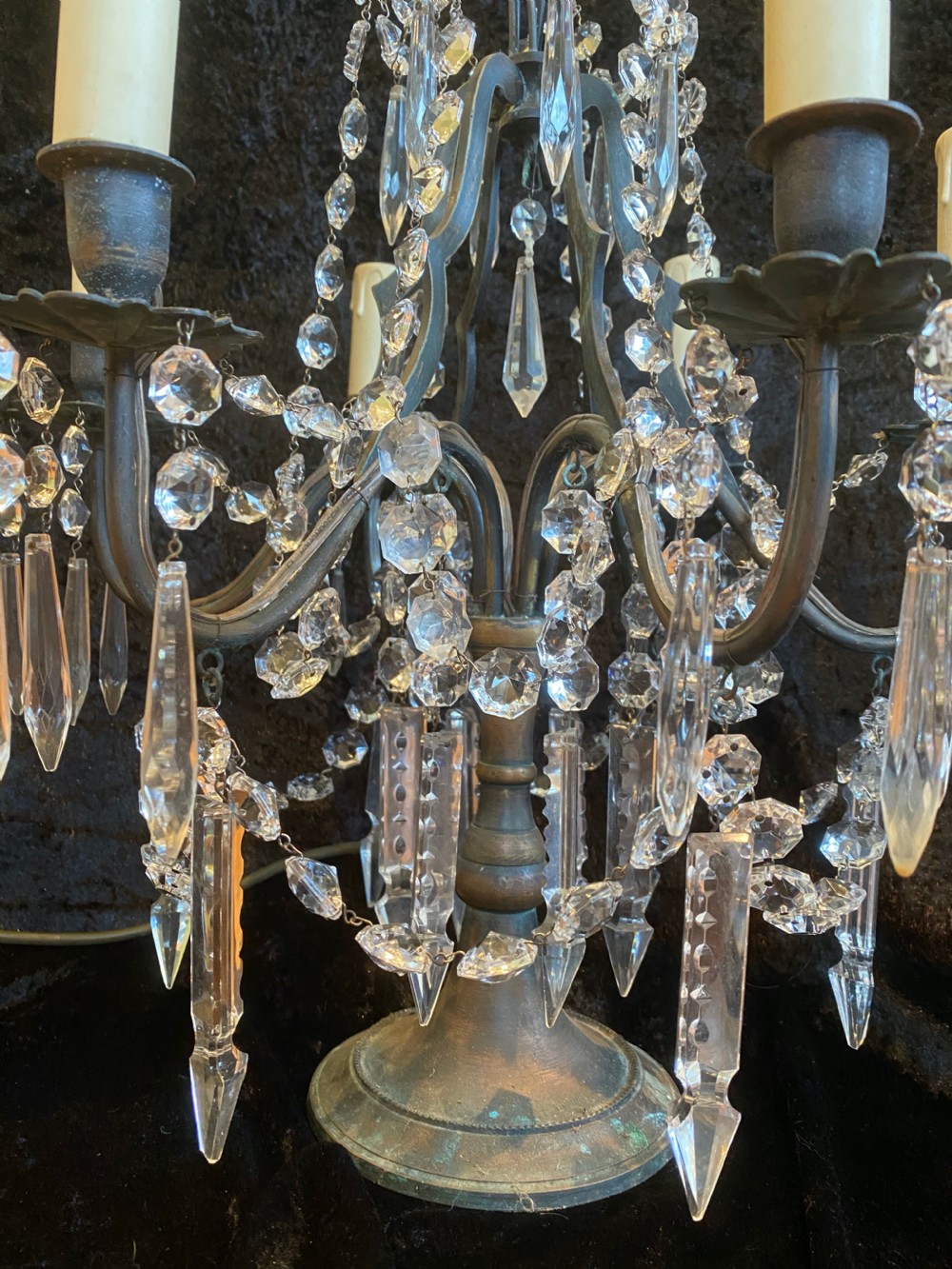 Six Light French Antique Table Light View X
