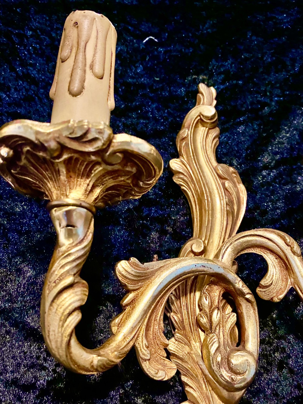 French Pair Of Twin Arm Brass Wall Lights View V