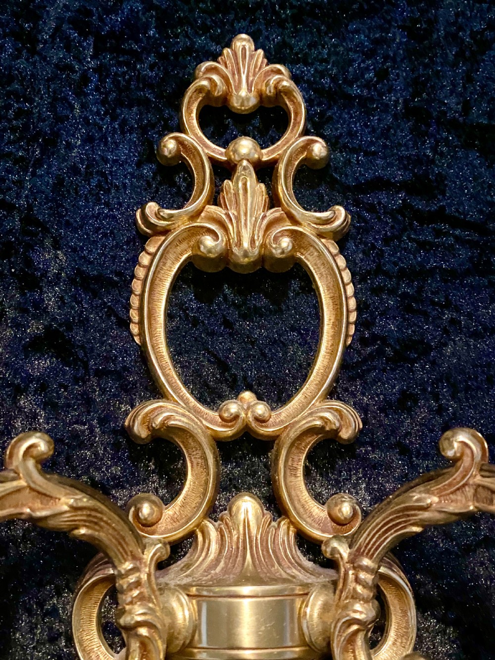A PAIR OF TWO ARM FRENCH BRASS WALL-LIGHTS WITH OPEN FRAME View IV