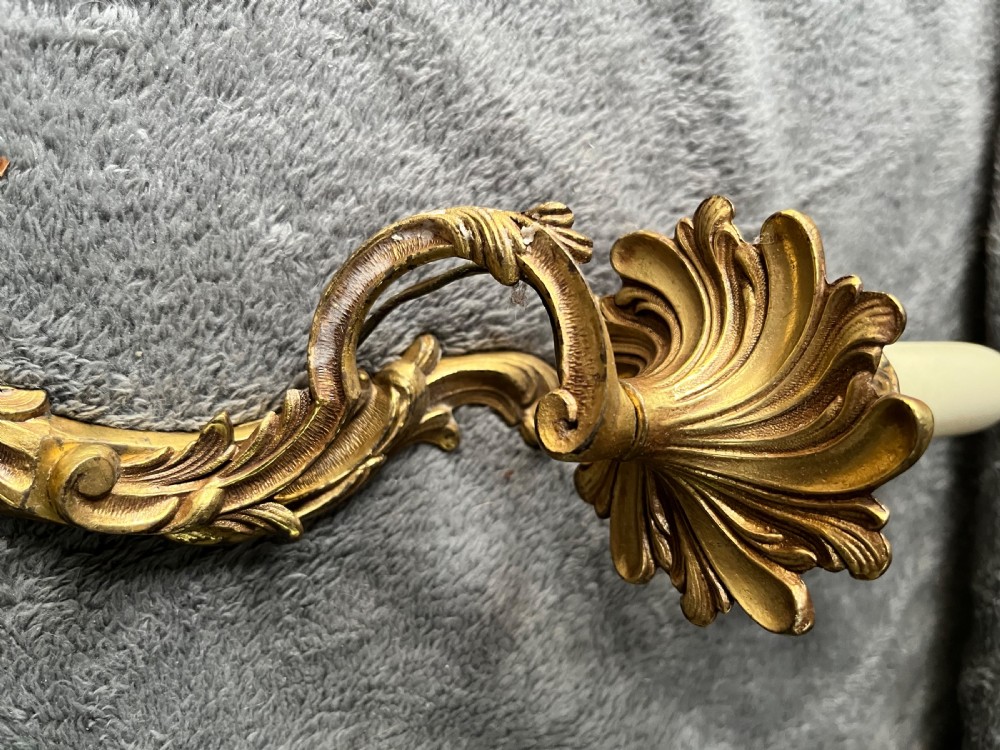 A Single French Brass Rococo Antique Wall-Light. c1900 View III