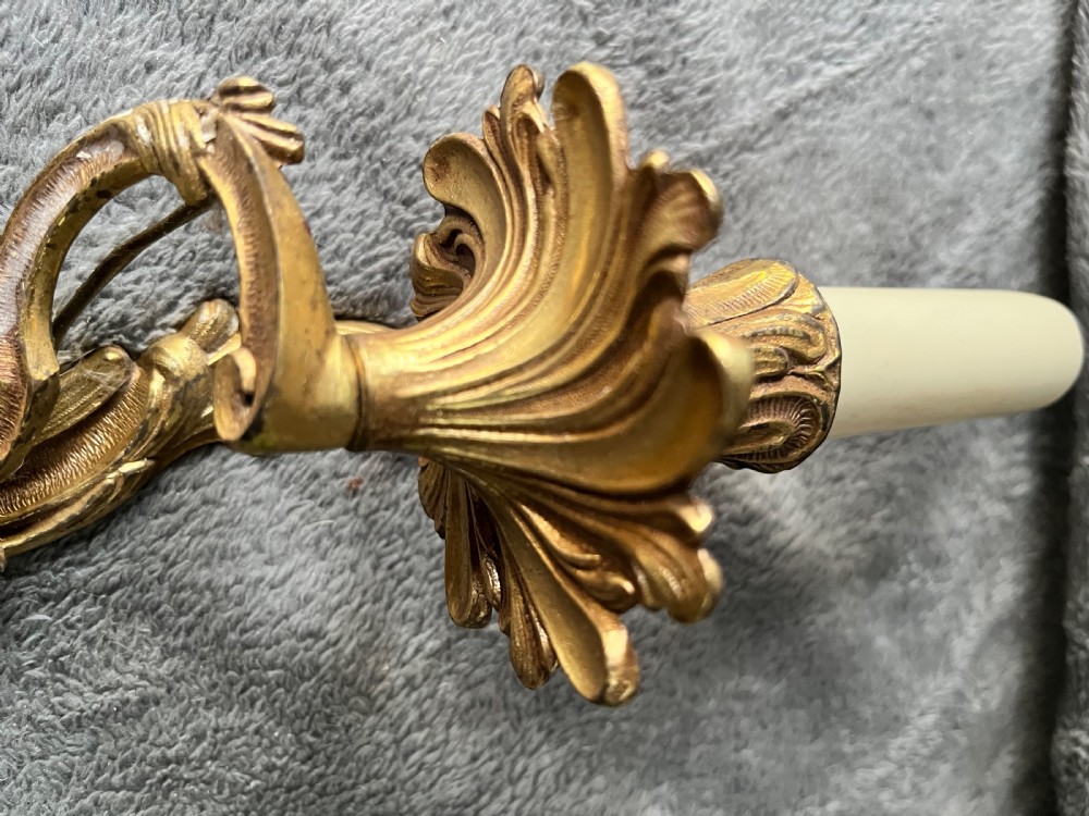A Single French Brass Rococo Antique Wall-Light. c1900 View VII