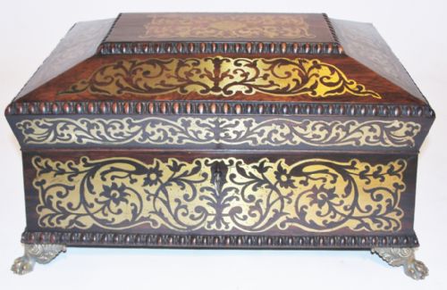 Regency Brass Inlaid Work Box. Circa 1820