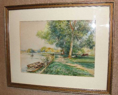Watercolour Henley by Arthur Rouse. Circa 1910