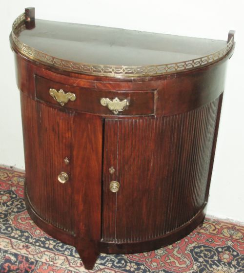 Dutch Mahogny Demi-lune Side Cabinet. Circa 1780