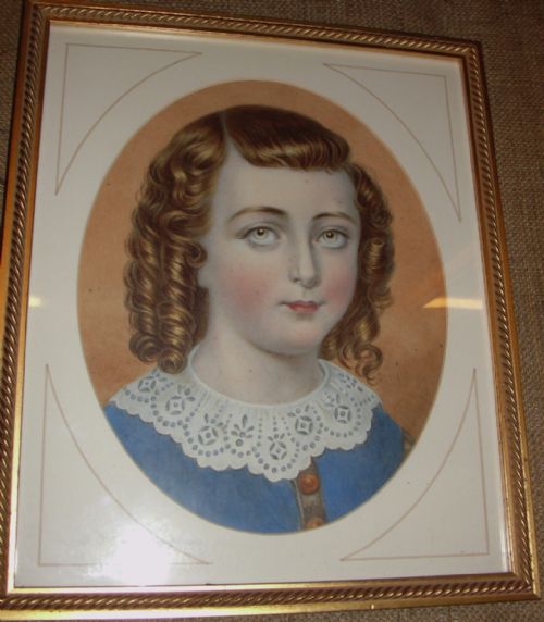 Watercolour Portrait Young Lady. Dated 1840