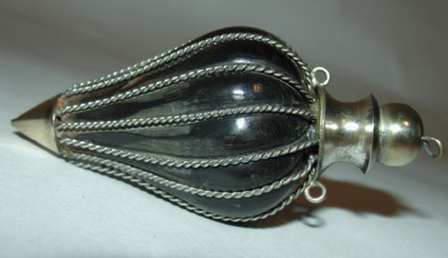 Victorian Horn and Silver Snuff Mull. Circa 1850