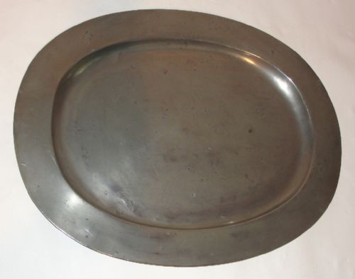 Huge Georgian Pewter Oval Dish. Circa 1780