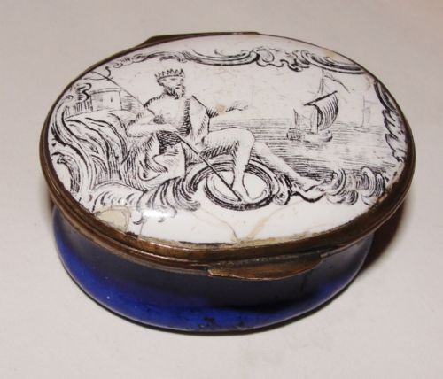 Georgian Battersea Enamel Patch Box. Circa 1770