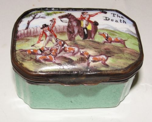 Georgian Bilston Enamel Patch Box. Circa 1785