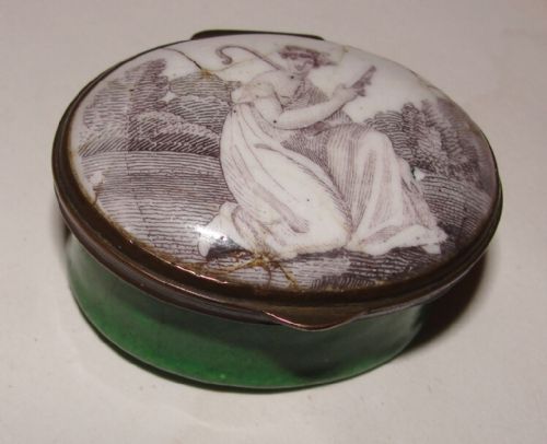 Georgian Battersea Enamel Patch Box. Circa 1775