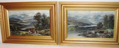 Pair Oils on Canvas Highland Scenes. Circa 1890