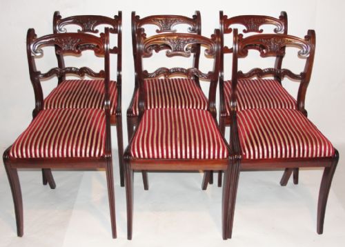 Set 6 Scottish Regency Mahogany Dining Chairs. Circa 1820